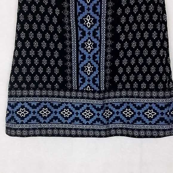 LOFT Cotton Knit Mini Skirt Size Petite 0 in Black, Blue, White Southwest Design - Picture 5 of 12